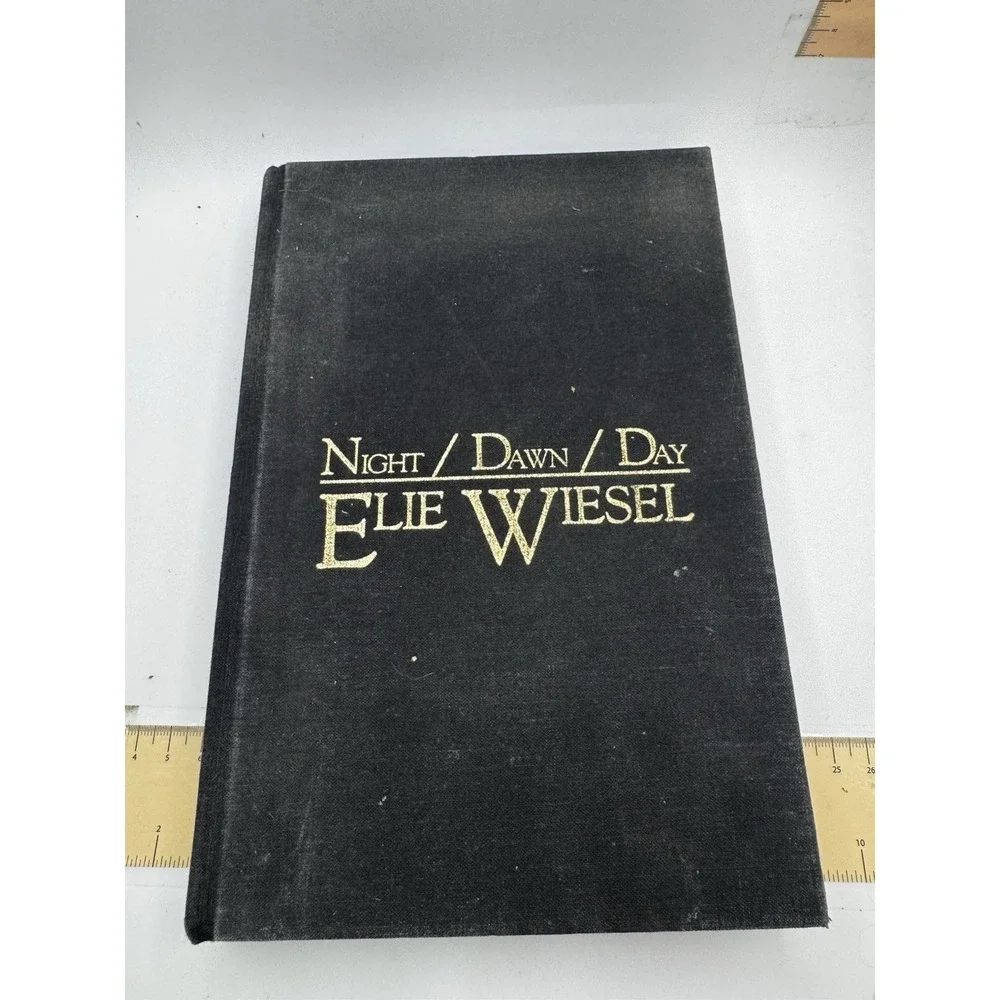 Night Dawn Day by Elie Wiesel 1985 HC Holocaust Trilogy Memoir Used Book